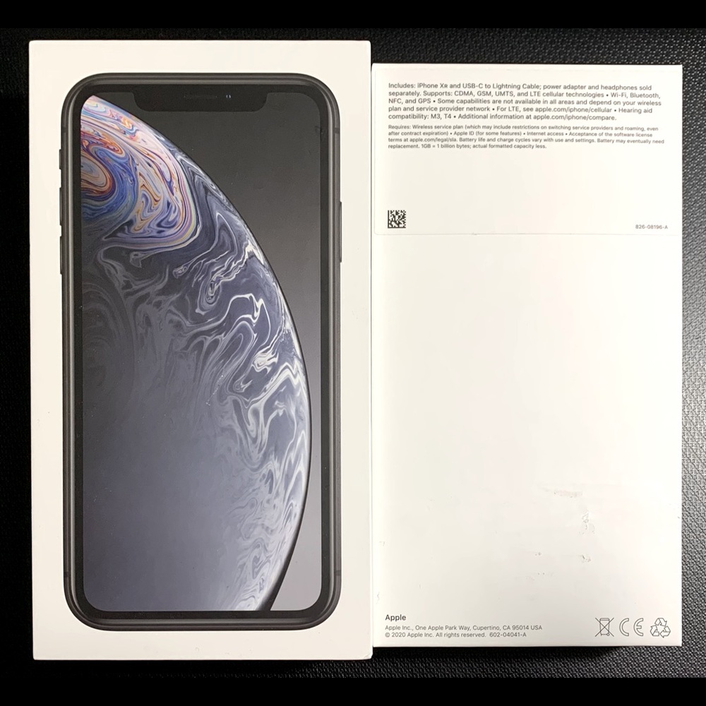 Apple iPhone XR box. Does not include iPhone XR or iPhone charger.